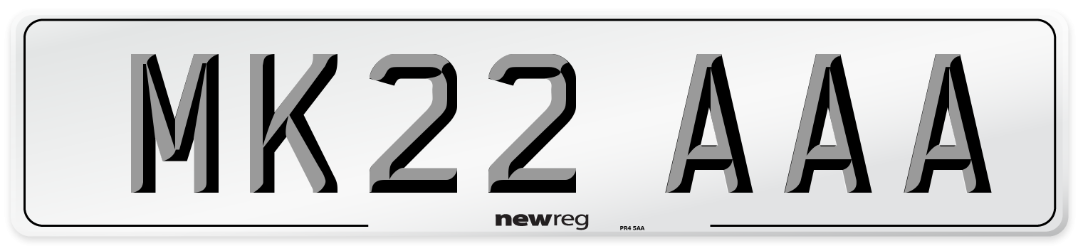 MK22 AAA Number Plate from New Reg
